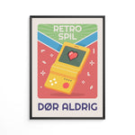 Retro Spil Dør Aldrig Plakat